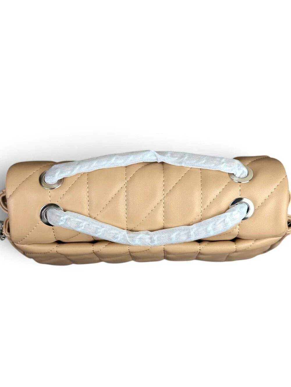 Coach Tabby 26 Quilted Shoulder Bag Beige Buff Silver Hardware Rare NWT